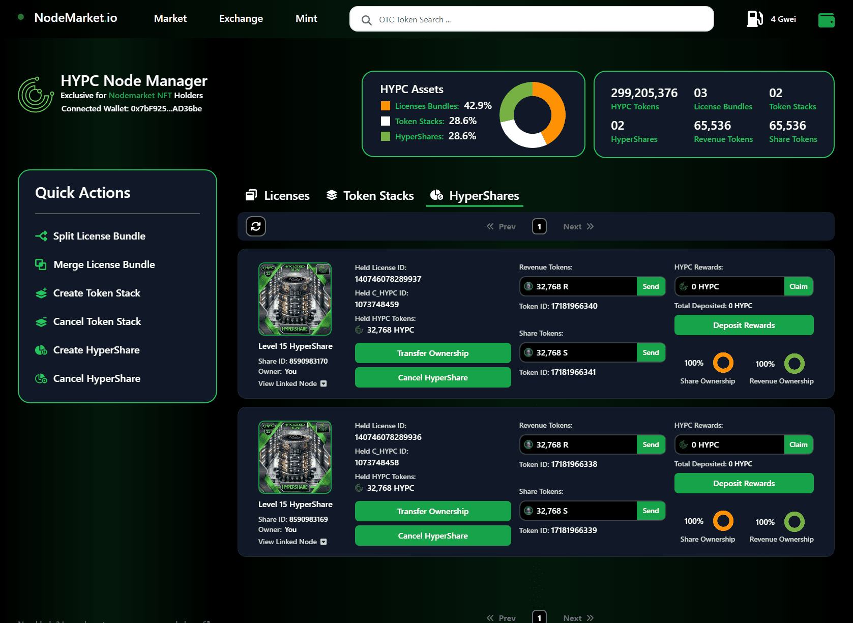 NodeMarket interface screenshot